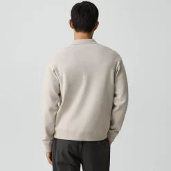 Open Collar Sweater in Light Bilen