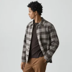 Overshirt in Checked Double-Face Wool-Cashmere
