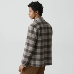 Overshirt in Checked Double-Face Wool-Cashmere