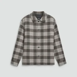 Overshirt in Checked Double-Face Wool-Cashmere