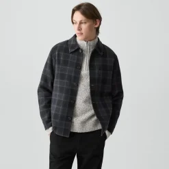 Overshirt in Checked Double-Face Wool-Cashmere