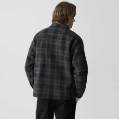 Overshirt in Checked Double-Face Wool-Cashmere