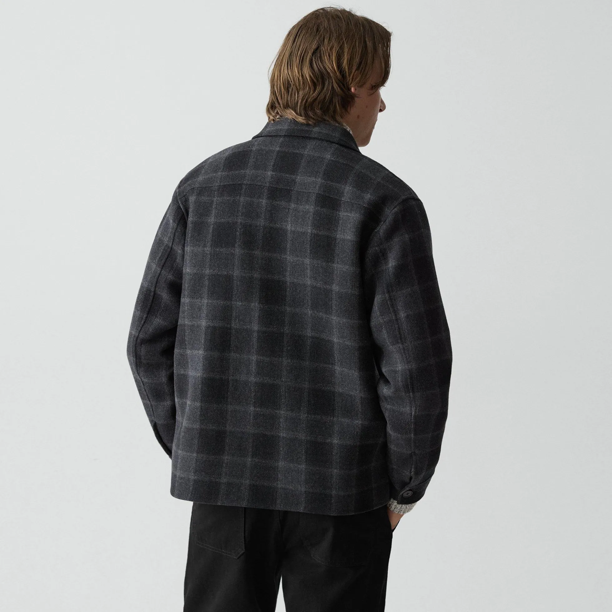 Overshirt in Checked Double-Face Wool-Cashmere