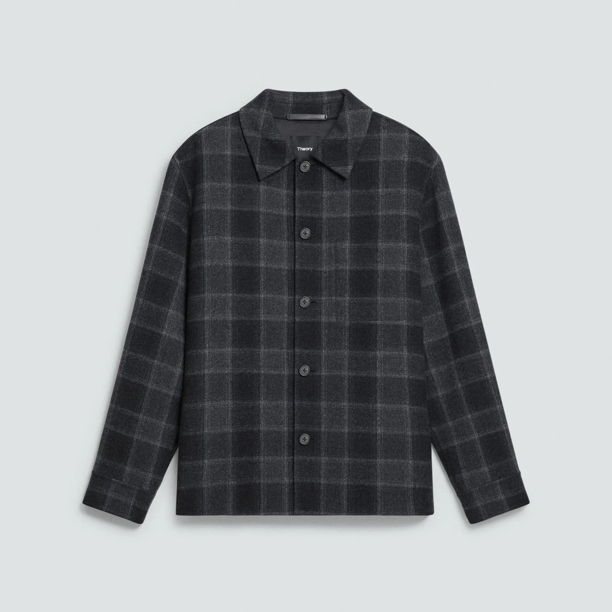 Overshirt in Checked Double-Face Wool-Cashmere