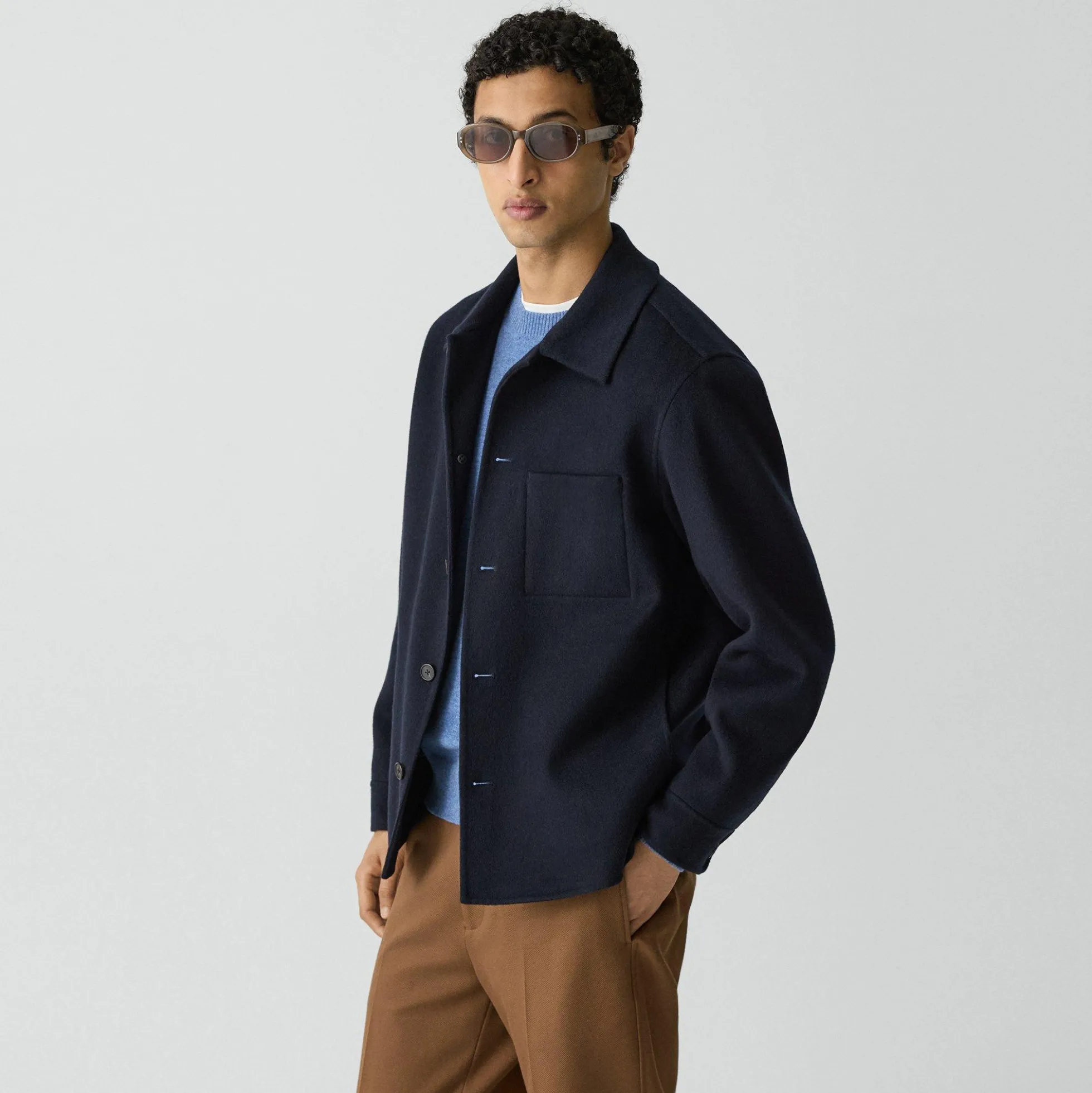 Overshirt in Double-Face Wool-Cashmere