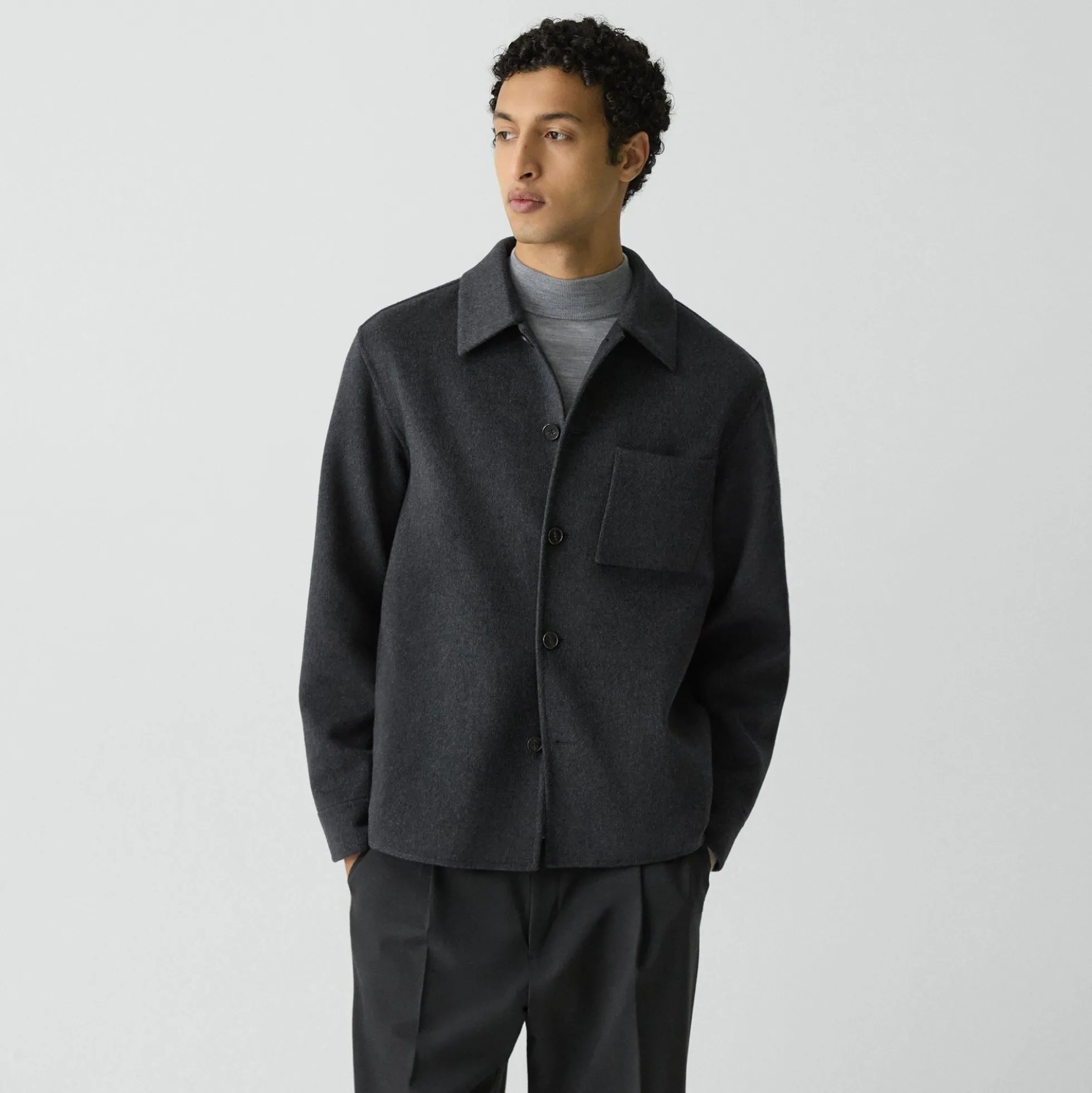 Overshirt in Double-Face Wool-Cashmere