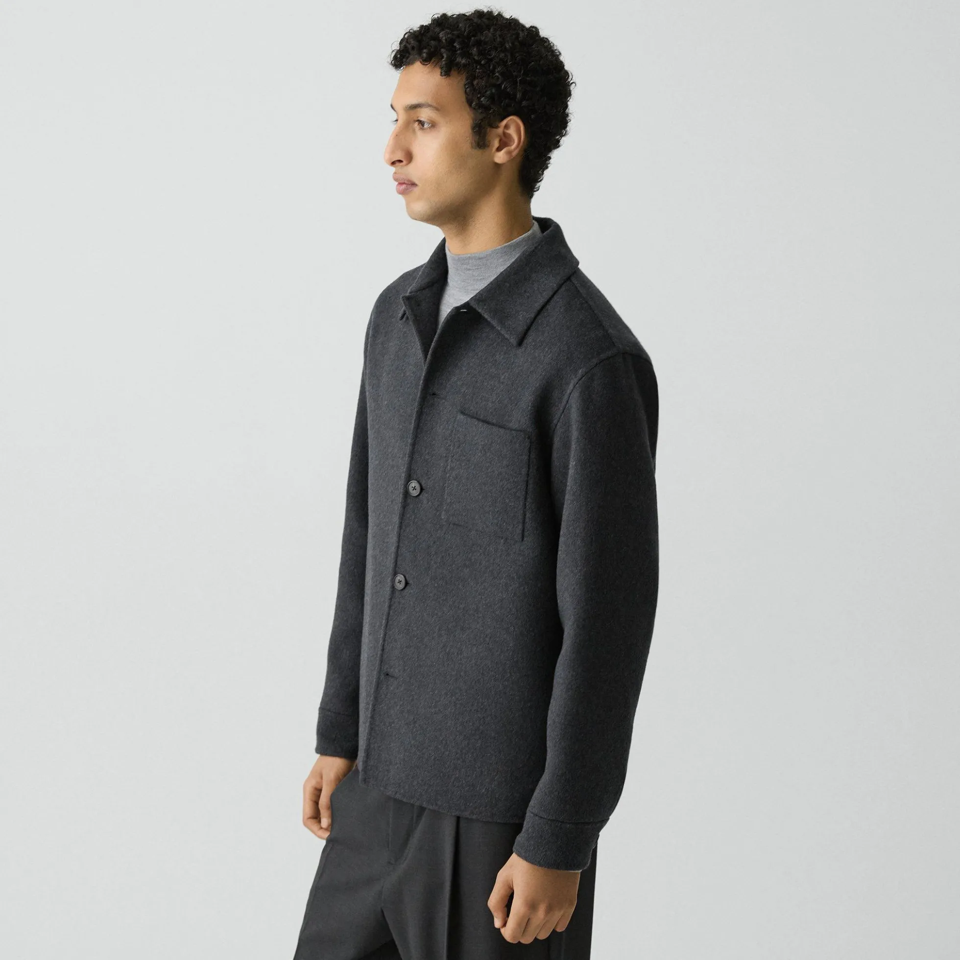 Overshirt in Double-Face Wool-Cashmere