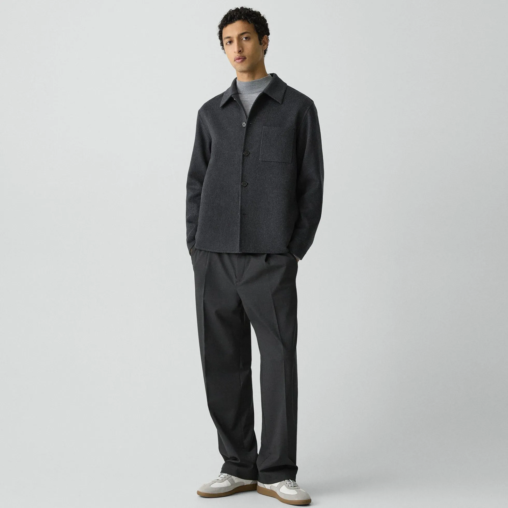 Overshirt in Double-Face Wool-Cashmere