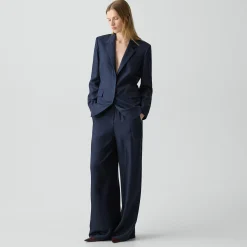 Oversized Cinch Waist Blazer in Mod Silk Twill