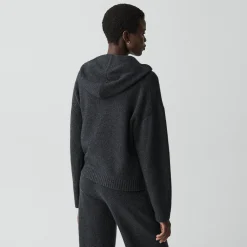 Oversized Hoodie in Felted Wool-Cashmere