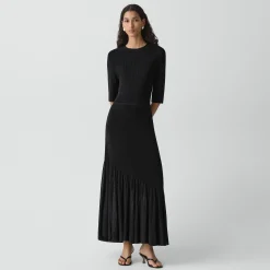 Paneled Dress in Stretch Knit
