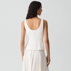 Peplum Vest in Linen-Viscose