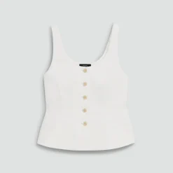 Peplum Vest in Linen-Viscose