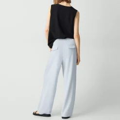 Pleated Pull-On Pant, 28'' in Admiral Crepe