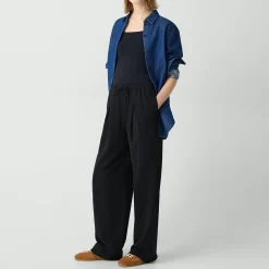 Pleated Pull-On Pant, 30'' in Admiral Crepe