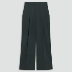 Pleated Wide-Leg Pant, 30'' in Admiral Crepe