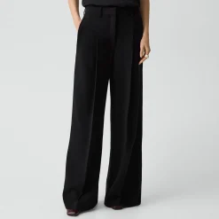 Pleated Wide-Leg Pant, 30'' in Admiral Crepe