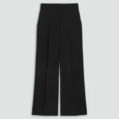 Pleated Wide-Leg Pant, 30'' in Admiral Crepe