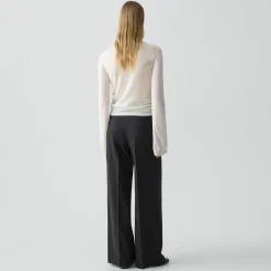 Pleated Wide-Leg Pant, 33'' in Good Wool