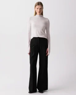 Pleated Wide-Leg Pant, 33'' in Good Wool