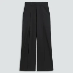 Pleated Wide-Leg Pant, 33'' in Good Wool
