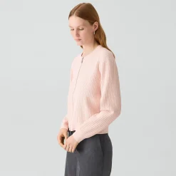 Pointelle Cardigan in Crepe Knit