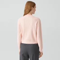 Pointelle Cardigan in Crepe Knit