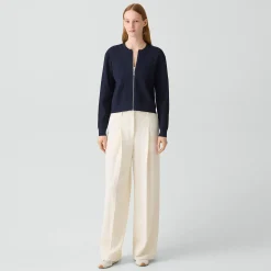 Pointelle Cardigan in Crepe Knit