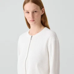 Pointelle Cardigan in Crepe Knit
