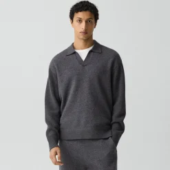 Polo Sweater in Boiled Wool