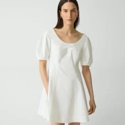 Puff Sleeve Mini Dress in City Poplin