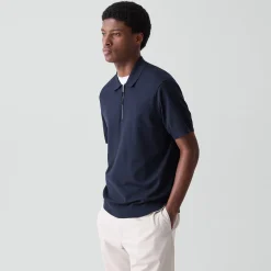 Quarter-Zip Polo Shirt in Light Bilen