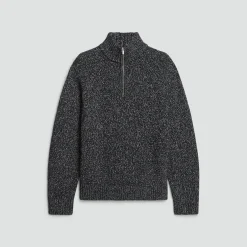 Quarter-Zip Sweater in Wool-Blend Twist