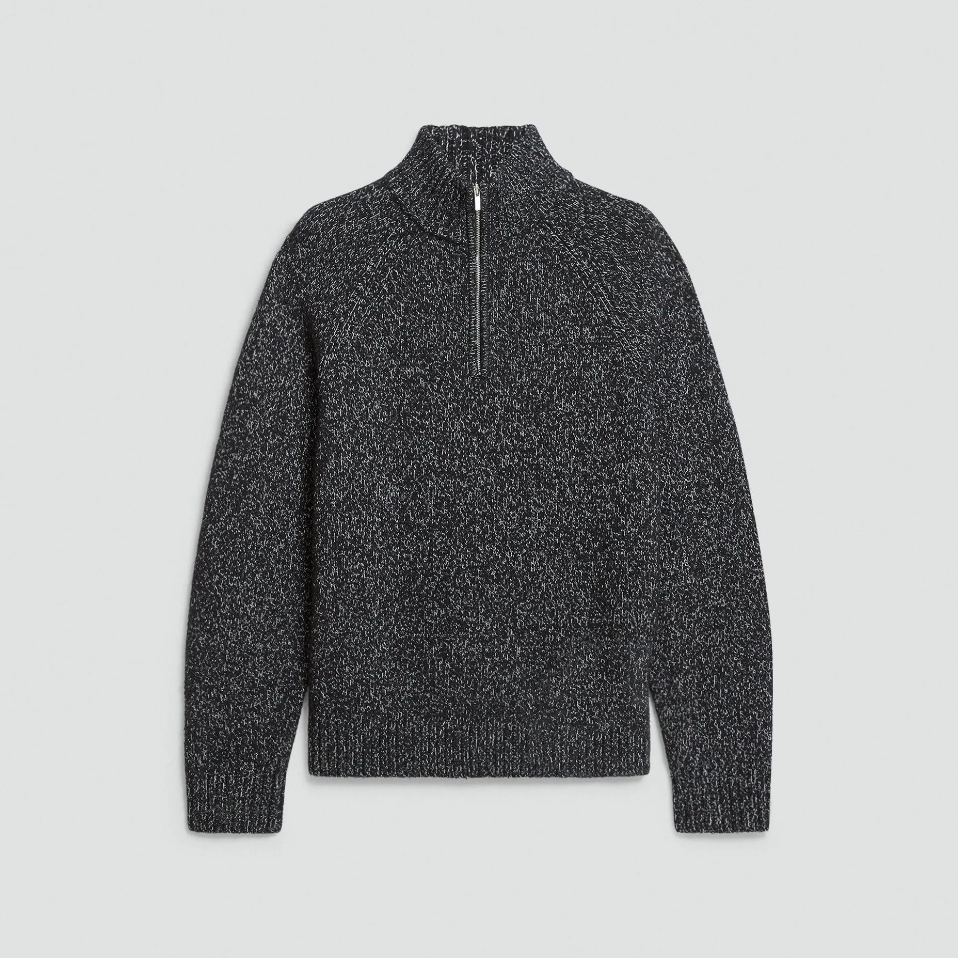 Quarter-Zip Sweater in Wool-Blend Twist