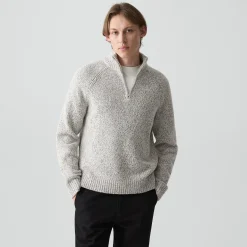 Quarter-Zip Sweater in Wool-Blend Twist