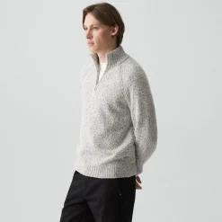Quarter-Zip Sweater in Wool-Blend Twist