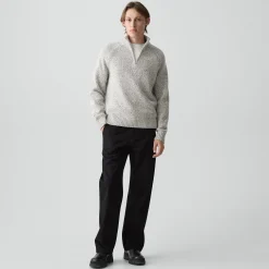 Quarter-Zip Sweater in Wool-Blend Twist