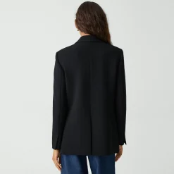 Relaxed Double-Breasted Blazer in Admiral Crepe