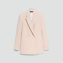Relaxed Double-Breasted Blazer in Admiral Crepe