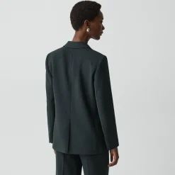 Relaxed Double-Breasted Blazer in Admiral Crepe