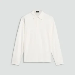 Relaxed Long-Sleeve Polo Shirt in Cotton Jersey