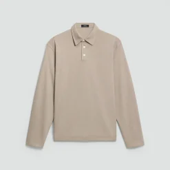 Relaxed Long-Sleeve Polo Shirt in Cotton Jersey