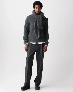 Relaxed Pleat Pant in Cashmere-Blend Flannel