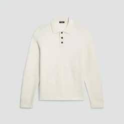 Relaxed Polo Sweater in Astor Wool