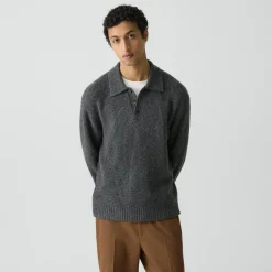 Relaxed Polo Sweater in Astor Wool