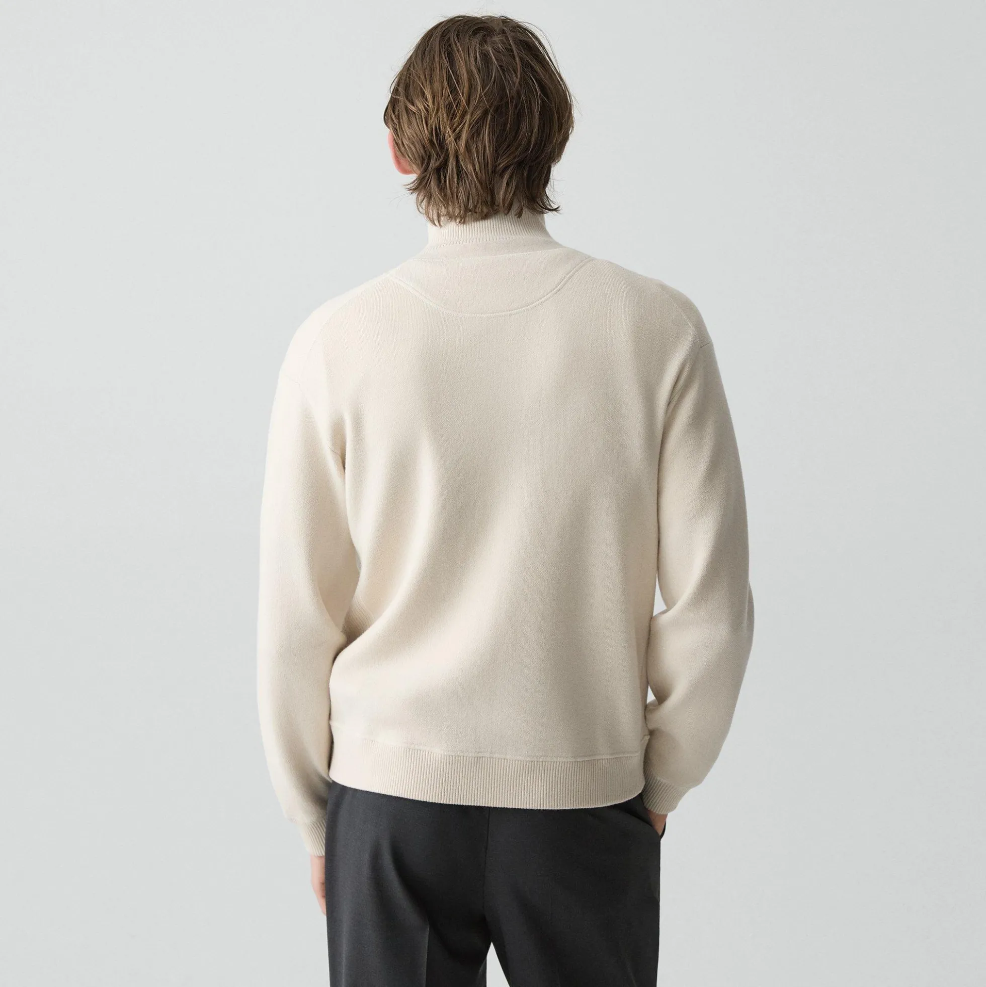 Relaxed Quarter-Zip Sweatshirt in Wool Bilen