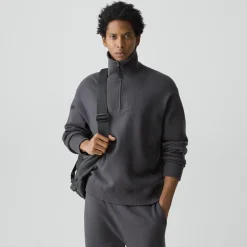 Relaxed Quarter-Zip Sweatshirt in Wool Bilen