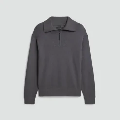 Relaxed Quarter-Zip Sweatshirt in Wool Bilen
