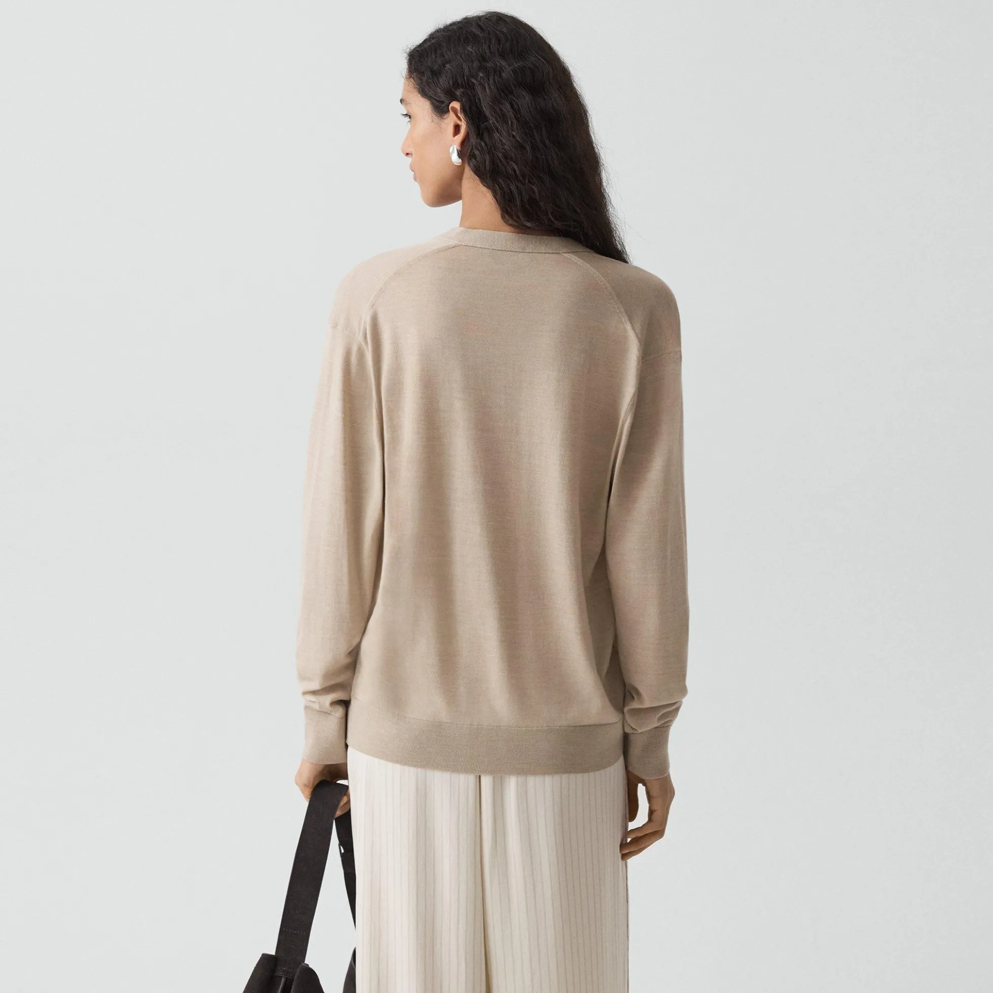 Relaxed V-Neck Cardigan in Regal Wool