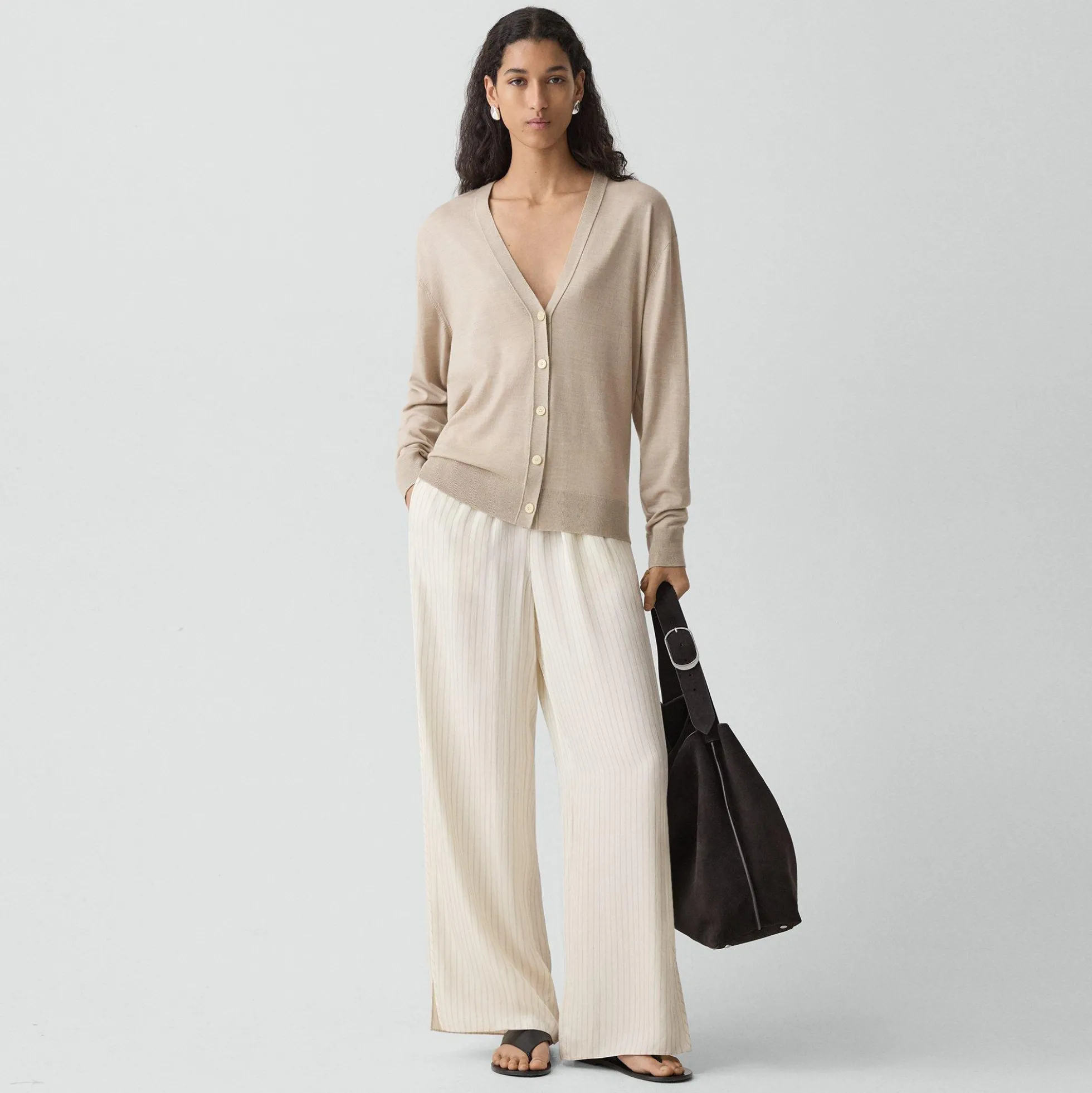 Relaxed V-Neck Cardigan in Regal Wool